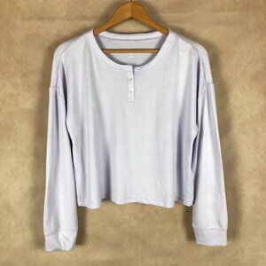 JENNI Long Sleeve Purple Henley Pajama Top NWT XXL